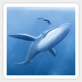 Swimming with whales Magnet